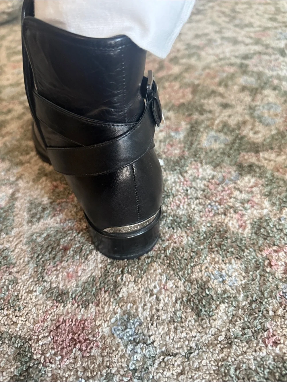 Michael Kors Black Leather Ankle Booties with Buckle Accent size 9 so cute